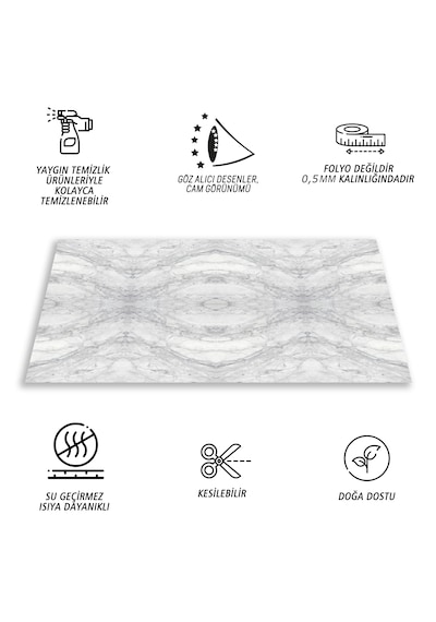 Kendinden Yapışkanlı Fayans Kaplama Pvc Karo Gri Ağ Desen 60x120 Cm 7 Adet 5 M2