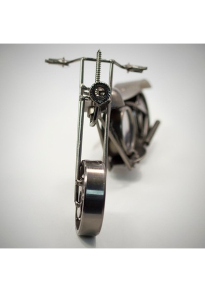 Kişiye Özel Metal Motosiklet Tasarımlı Analog Masa Saati - Dekoratif Motorcu Masa Süsü Siyah