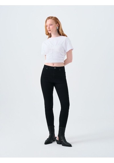 LOFT Slim Fit Kadın Tshirt K.kol Lf2039479 Q1.v1 Beyaz
