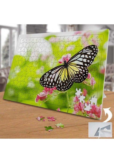 Renkli Çiçek Ve Desenli Kelebek 240 Parça Puzzle Yapboz-74866