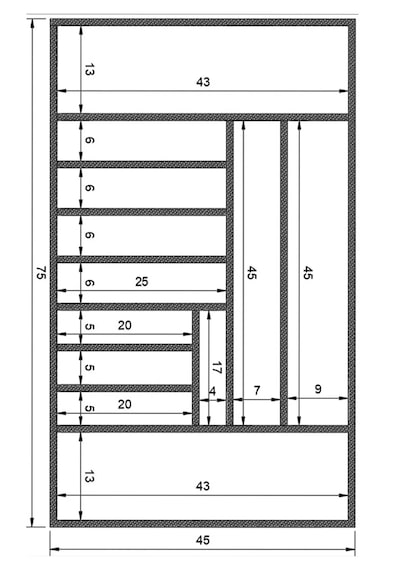 Kaşıklık 75 X 45 Cm. Ahşap Kaşıklık Ve Servis Gereçleri Düzenleyici Organizer
