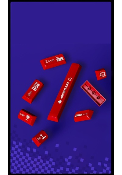 Ajazz Ak870 Mc Kablolu Mekanik Oyun Klavyesi Kırmızı Klavye Brown Switch