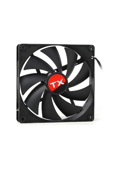 TX 14cm 500+RPM, 55 CFM, 3Pin+Molex Bağlantı, Sessiz Siyah Kasa Fanı (TXCCF14BK)