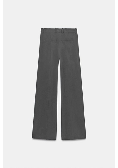 Açelyaokcu Premium Vento Orta Bel Wide Leg Dokuma Pantolon Gri