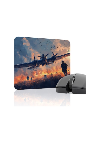 Airplane Uçak Kaymaz Dikişli Kauçuk Oyuncu Mousepad V5 - 22x18 Gaming Mouse Pad Fare Altlığı