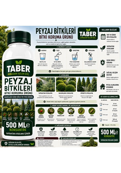 Taber Peyzaj Bitkileri Bitki Bakım Ürünü 500 Ml Konsantre Peyzaj Bitkileri İçin Yapraktan Uygulama Diğer