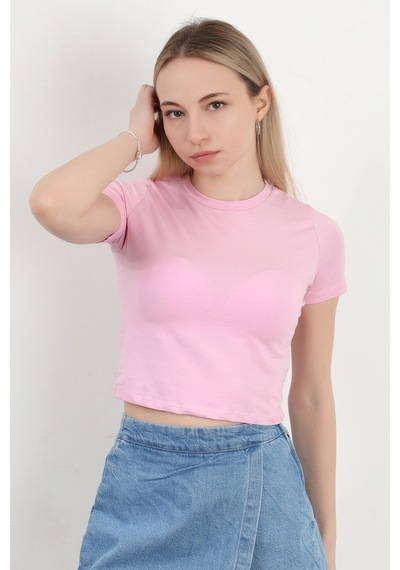 Giysa Kadın Bisiklet Yaka Pamuklu Basic T-shirt Pembe Ms0000102 Şeker Pembe Giysa Kadın Bisiklet Yaka Pamuklu Basic T-shirt Pembe Ms0000102 Şeker Pembe