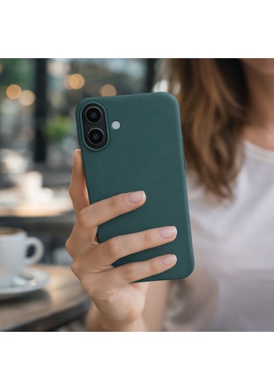 Apple Apple iPhone 17 Uyumlu Kılıf Renkli Lansman İçi Kadife Yumuşak Kamera Yükseltili Silikon Yeşil