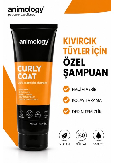 Animology Curly Coat Hacim Verici & Kabartıcı Kıvırcık Tüylü Köpek Şampuanı 250 Ml