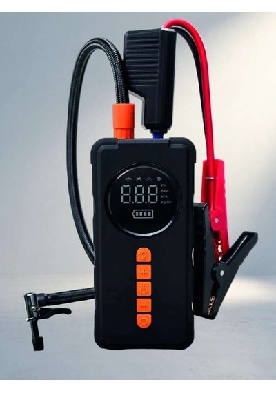 Kompakt Dijital Araç Kompresörü 4 Fonksiyonlu 10000mah Powerbank