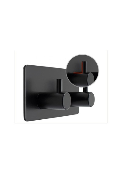 Zift Unique Havlu / Bornoz Askısı Mat Siyah Askılık / 2 Adet Ikili Askılık / Banyo Mutfak Havlu Askısı Diğer