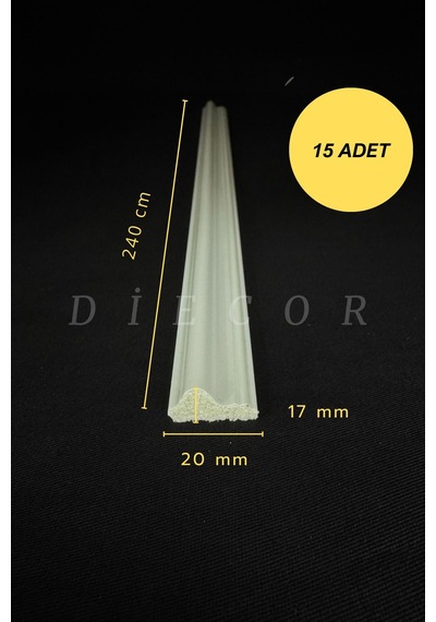Diecor Dekoratif Boyanabilir 15 Adet 2 Cm Eğimli Polistren Duvar Çıtası Beyaz 20 X 17 Model:xa145