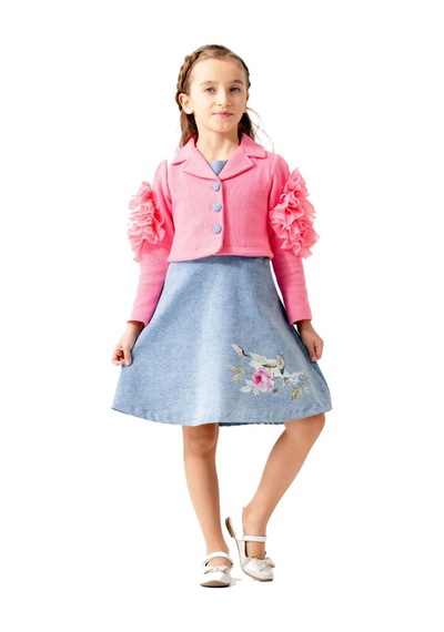 Xo Kids Kız Çocuk Elbise 5-8 Yaş 51051 Pembe