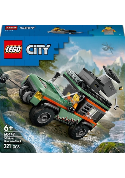 LEGO® City 4x4 Arazi Dağ Arabası 60447 - 6 Yaş ve Üzeri Çocuklar için Yaratıcı Oyuncak Yapım Seti (221 Parça)