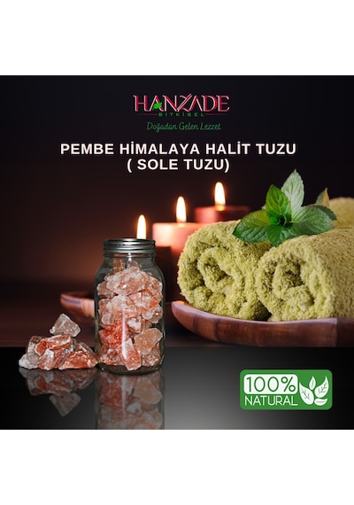 Hanzade Bitkisel Halit Tuz Sole Tuzu Pembe Şeffaf Berrak 500 G
