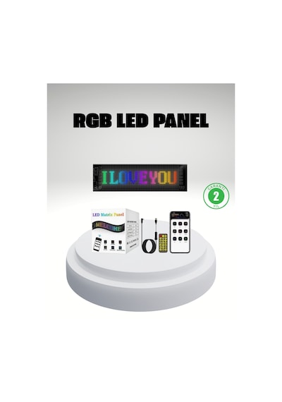 Rgb Led Panel Mobil Uyumlu, Yazı Ve Gıf Destekli, Usb Bağlantılı Dekoratif Ekran Renkli