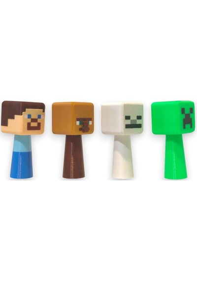 Minecraft Sprunki Figür 4 Adet 7 Cm Steve, Köylü, İskelet, Creeper