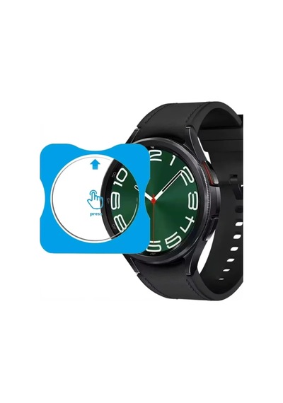 Samsung Galaxy Watch 6 47mm Uyumlu Kolay Kurulum Aparatlı Temperli Cam Ekran Koruyucu