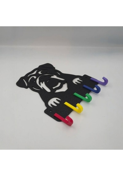 Bulldog Temalı Dekoratif Anahtarlık Ve Askılık - 3d Yazıcı Baskı - 22x22 Cm