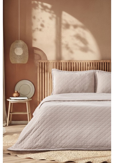 Boho Chic Spring Milas Yatak Örtüsü Çift Bej Diğer