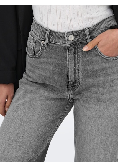 Only Onljuicy High Waist Wide Leg Fit Kadın Jean Pantolon 15372706 Gri