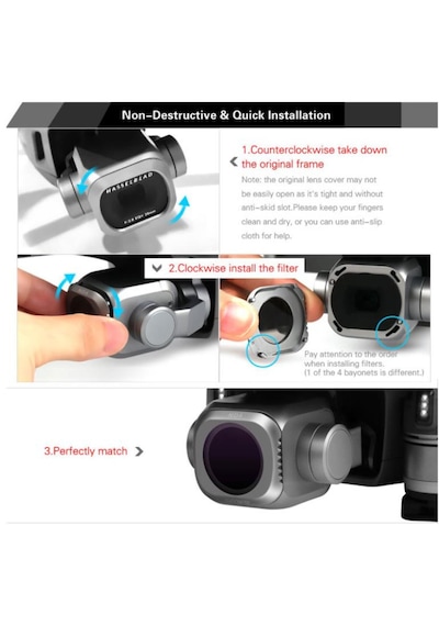 DJI Mavic 2 Pro Kamera Lens Filtresi 3 Lü Set Mucv Cpl Nd8