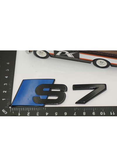 Dk Tuning S7 Bagaj Siyah Mavi Yazı Logo Audi İle Uyumlu Bagaj Arma