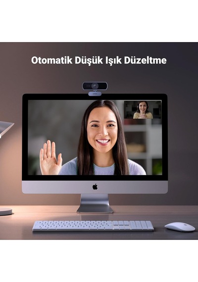 Usb Web Kamerası Pc İçin Full Hd 1080p/30fps Web Kamerası, Mikrofonlu Web Kamerası Net Stereo Ses Otomatik Işık D