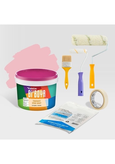 Bi Boya Tek Oda Boyama Seti 2.5 L Pembe İnci