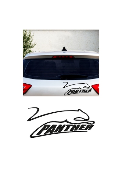 Panther Sticker, Oto Sticker, Motor Sticker, Kelebek Cam Sticker 15x7 Cm
