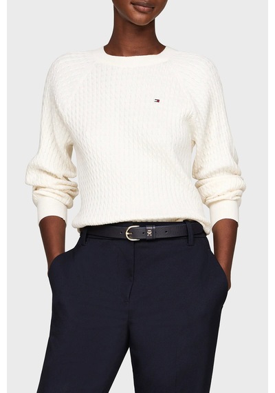 Tommy Hilfiger Kadın Triko Kazak Ekru