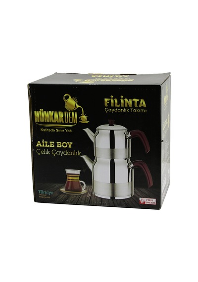 Çelik Çaydanlık Seti Aile Boy 1.5l + 3l Kendinden Süzgeçli Diğer