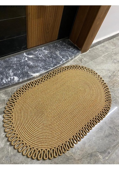 Dublin Serisi Jüt, Desenli Kapı Önü, Paspas, Banyo Paspası, Balkon Paspası/hediyelik, Ev Eşyası Hasır 50 X 80 Çok Renkli