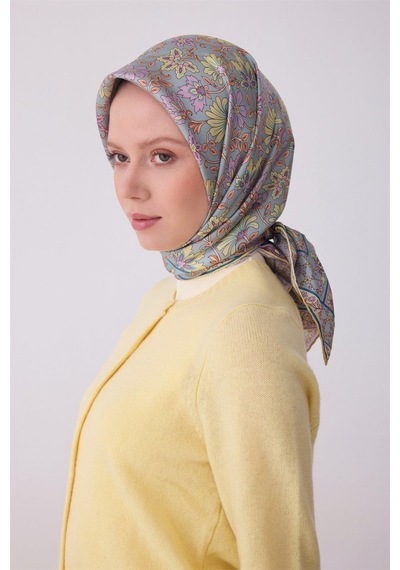 Belli İpek Eşarp - 4314-80 Açık Mavi Twill