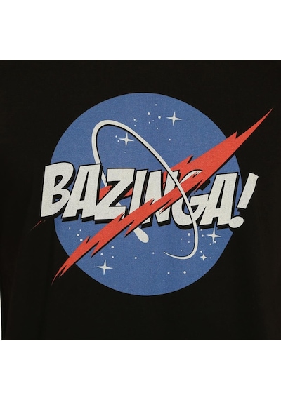 Bant Giyim - Big Bang Theory Nasa Bazinga Siyah Erkek Tişört