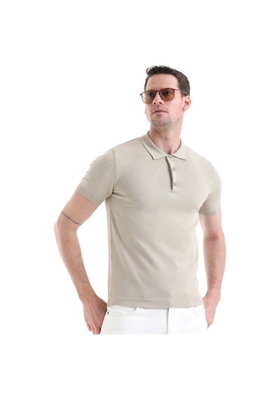 Hatemoğlu Bej Regular Fit Düz Rayon Polo Yaka Tişört 35362023c001 006 Bej