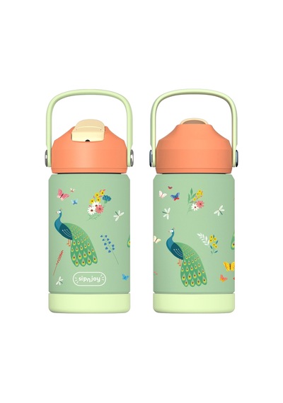 Sipnjoy - Flipsip Çocuk Su Termosu 360 Ml - Peacock Queen