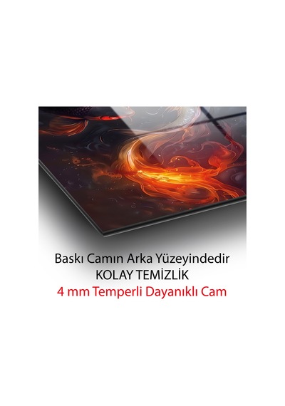 Yin Yang Koi Balığı Ateş Ve Su Mistik Dekoratif Cam Tablo Feng Shui Enerji Duvar Sanatı Modern Dekorasyon Temalı Dekoratif Duvar Tablosu, Salon, Ev Ve Ofis Dekoru,