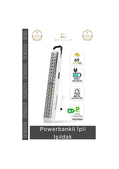 İpliışıldak Şarjlı Kamp Led Aydınlatma Taşınabilir Güç Kaynağı Acil Durum Powebankli İpli Işıldak