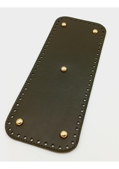 Angel Çanta Aksesuar Suni Deri Haki Renk 30X12 cm Dikdörtgen Çanta Tabanı (Light Gold Aparatlı)