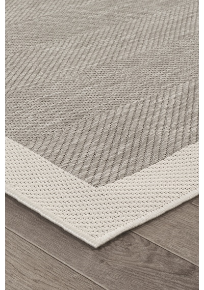 Sisalux 3087 Gri Beyaz Sisal Dokuma Jüt Kilim Hav Toz Vermez Halı Salon Mutfak Oturma Odası Halısı Gri - Beyaz