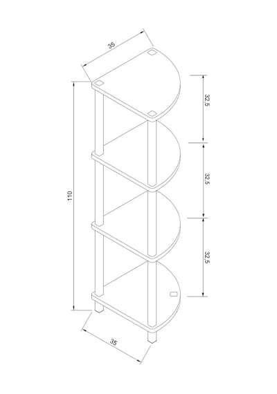 Decoline Banyo Rafı 4 Katlı Moblen Modern Organizer Depolama Ünitesi-atlantik Çam Atlantik Çam
