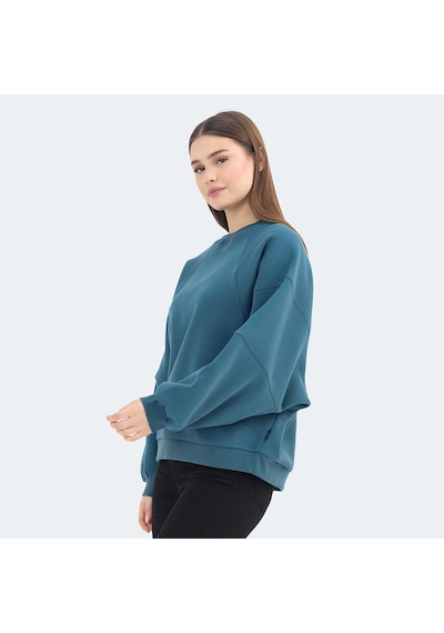 Slazenger VIA Kadın Oversıze Petrol Sweatshirt
