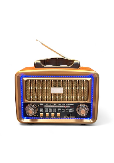Rt-683 Nostaljik Trend Ledli Radyo,bluetooth Ahşap Görünüm Nostalji Radyo