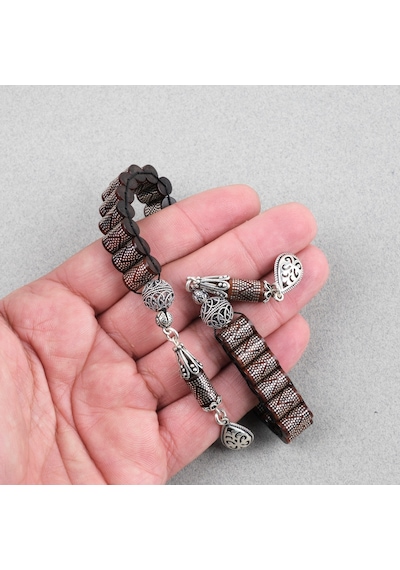 Kuka 925ayar Gümüş Çakım Ve Gümüş Püskül 29lu Zaza Kesme Kesim 6.5x11mm Tesbih