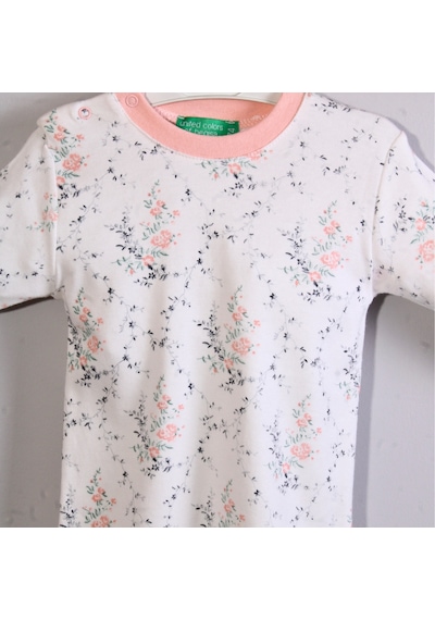 Candar Çiçek Desenli Kız Bebek Pijama Eşofman Takımı Pembe Pembe