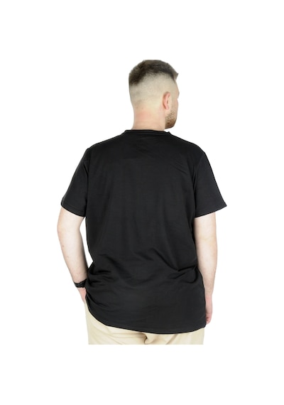 Mode Xl Büyük Beden T-Shirt V Yaka Likralı 20150 Siyah 001