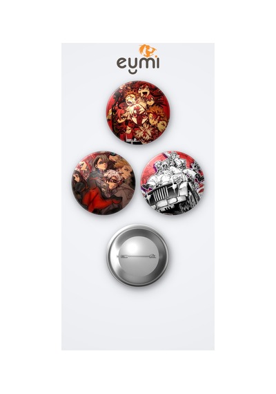 Gachiakuta Animesi 3'lü Metal Rozet Seti 58mm İğneli Buton Çanta Yaka Rozeti Çok Renkli