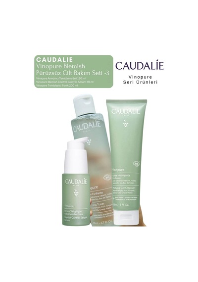 Vinopure Blemish Pürüzsüz Cilt Bakım Seti -3 Serum -tonik - Temizleme Jeli Orijinal Boy