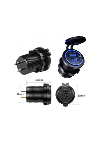 12 V/24 V Qc3.0 Usb Hızlı Araç Şarj Soketi Dokunmatik Anahtarılı